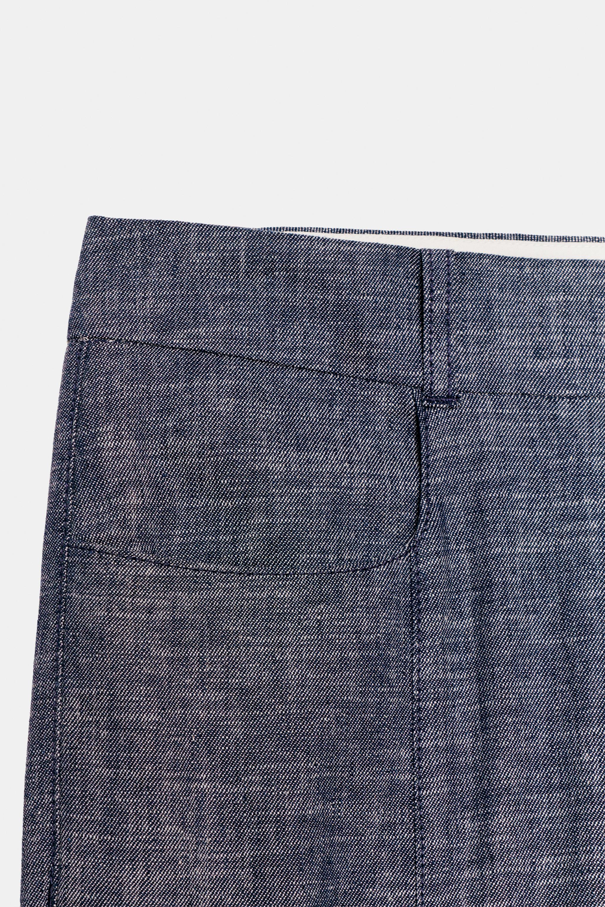 PANTALON MINI FLARE AVEC LIN